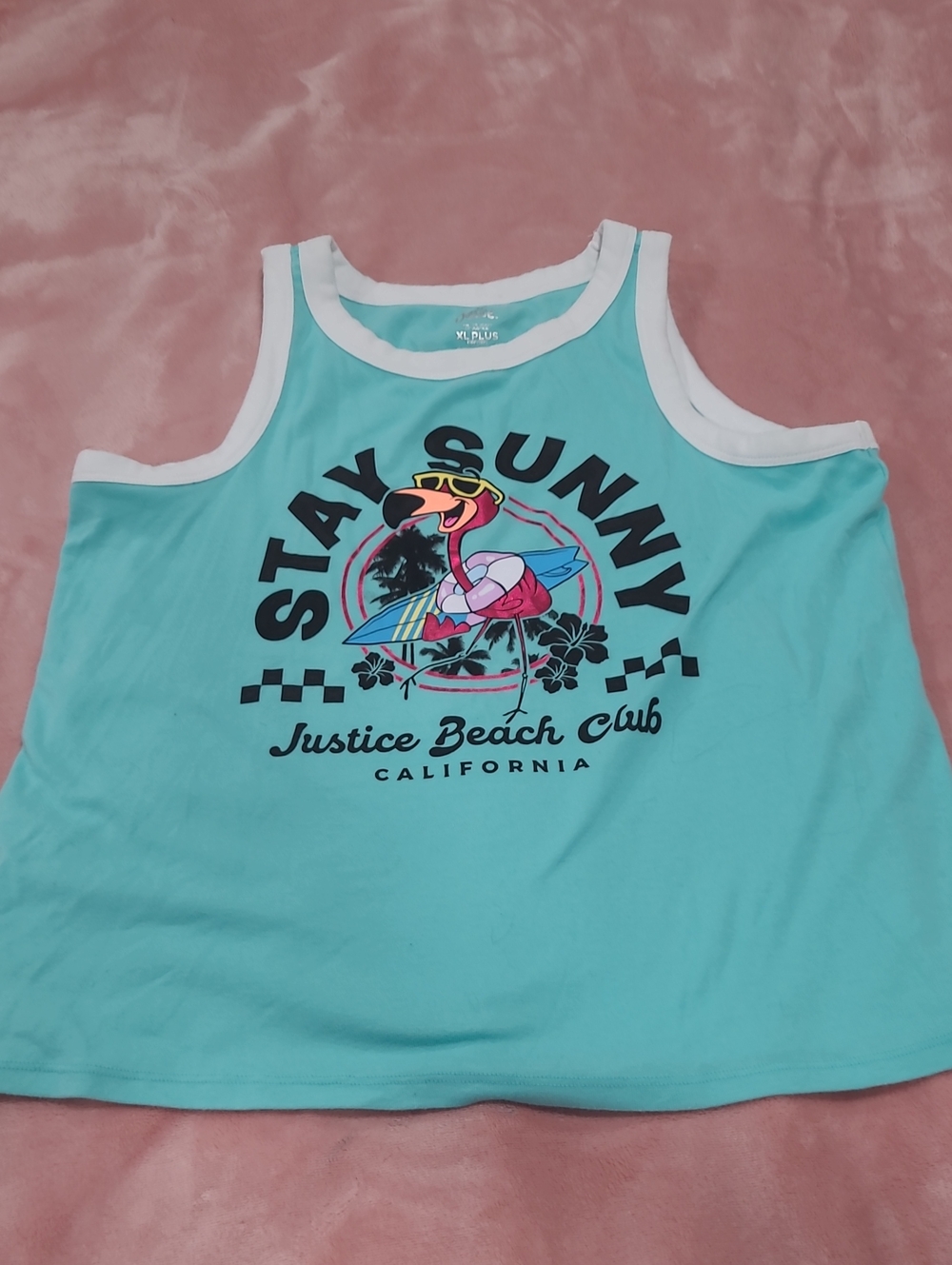 Justice Aqua Blue Stay Sunny Tank Top